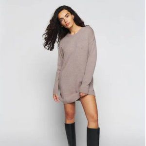 Reformation Henrietta Cashmere Dress in Oatmeal Size L